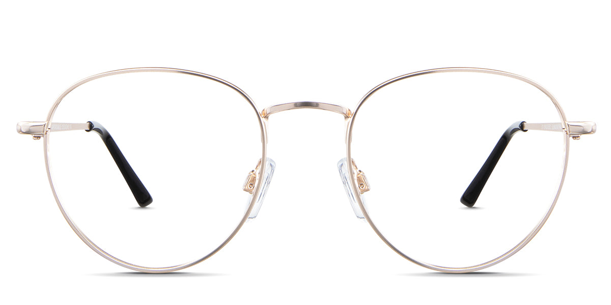 Allison eyeglasses in the mimosa variant - is a full-rimmed frame in matte gold.