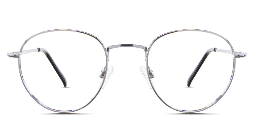 Allison eyeglasses in the shrike variant - they're narrow-sized metal frames.