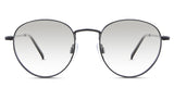 Allison black tinted Gradient   glasses in the Sumi variant - is a round frame with adjustable nose pads and a slim temple arm.