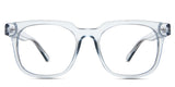 Ariella eyeglasses in the palesmoke variant - it's a full-rimmed transparent frame in bluish gray.