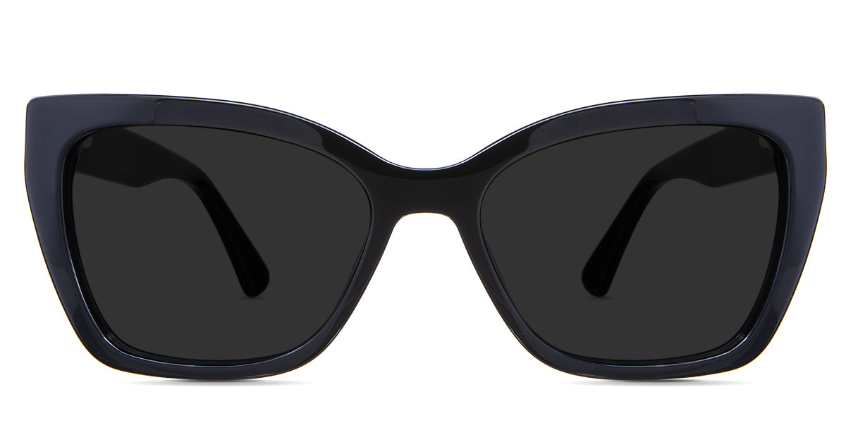 Deanna gray Polarized in the Midnight variant - it's a cat-eye shape frame with a low nose bridge and a short temple arm.
