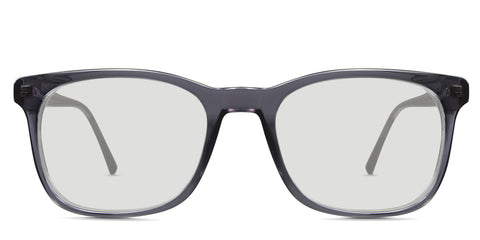 Dex black tinted Standard Solid sunglasses in sooty variant - it's a square full-rimmed frame with a skinny temple.