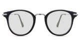 Eden black tinted Standard Solid glasses in the Geese variant - it's a full-rimmed metal rim and acetate frame with acetate built-in nose pads.
