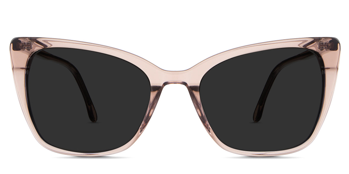 Elara black tinted Standard Solid sunglasses in the prussian variant - is a full-rimmed cat-eye shape frame with a slim temple arm.