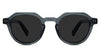 Ellis Gray Polarized in granite variant - is an acetate frame with extended end piece. It has a keyhole shaped nose bridge and the temple arms are 145mm length with visible wire core