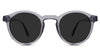 Geo Gray Polarized in lupine variant - it's a regular thick full-rimmed acetate frame with a built-in nose pad.