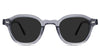 Ghent Gray Polarized in the Cerulean variant - is a round transparent frame with a wide nose bridge and skull-shaped temple tips.