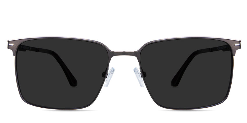 Griffin Gray Polarized in the otter variant - are rectangular frames with adjustable nose pads and a combination of a metal arm and acetate temple tips.