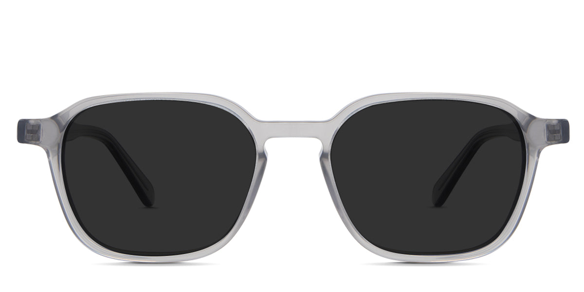 Hank Gray Polarized in Sposh variant it's an acetate frame in crystal grey color and have a keyhole-shaped nose bridge.