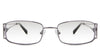 Heidi black tinted Gradient in the Silver variant - is a full-rimmed frame with a broad nose bridge and a combination of metal and acetate temples.