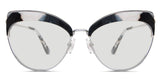 Houston black tinted Standard Solid eyeglasses in eagle rock variant - it's silver cat eye frame