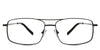 Jakari eyeglasses in the sumi variant - they're metal frames in black.