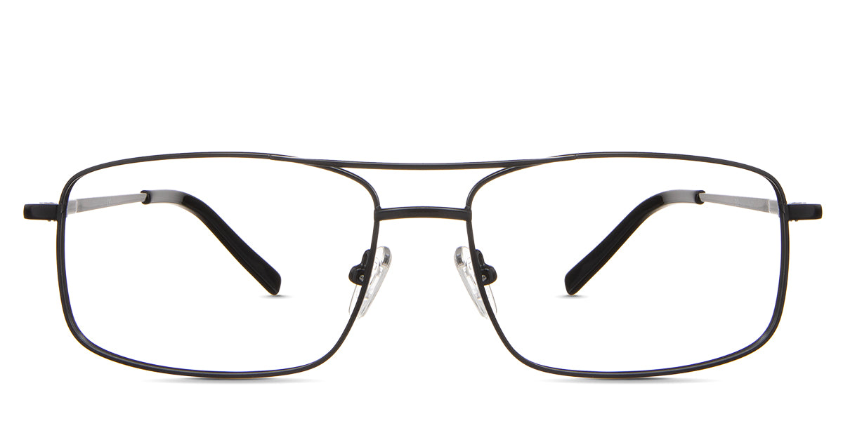 Jakari eyeglasses in the sumi variant - they're metal frames in black.