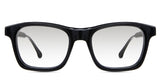 Kace black tinted Gradient glasses in midnight variant - is an acetate frame with U-shaped nose bridge and medium thick temple arms.