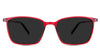 Kash Gray Polarized glasses in Firebrick - are rectangular frames in red. Narrow-sized frames with a U-shaped nose bridge.