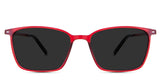 Kash Gray Polarized glasses in Firebrick - it's a thin, full-rimmed frame. Have narrow built-in nose pads.