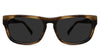 Keliot Gray Polarized glasses in the sable variant - it's a rectangular frame with a keyhole nose bridge type.