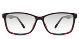 Kyra black tinted Gradient in the Burgundy variant - is a full-rimmed frame with a U-shaped nose bridge and a medium-thick temple arm.