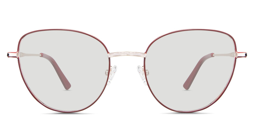 Lishka black Standard Solid in the burgundy variant - has a thin metal frame with a wide nose bridge and a company name written inside the arm.
