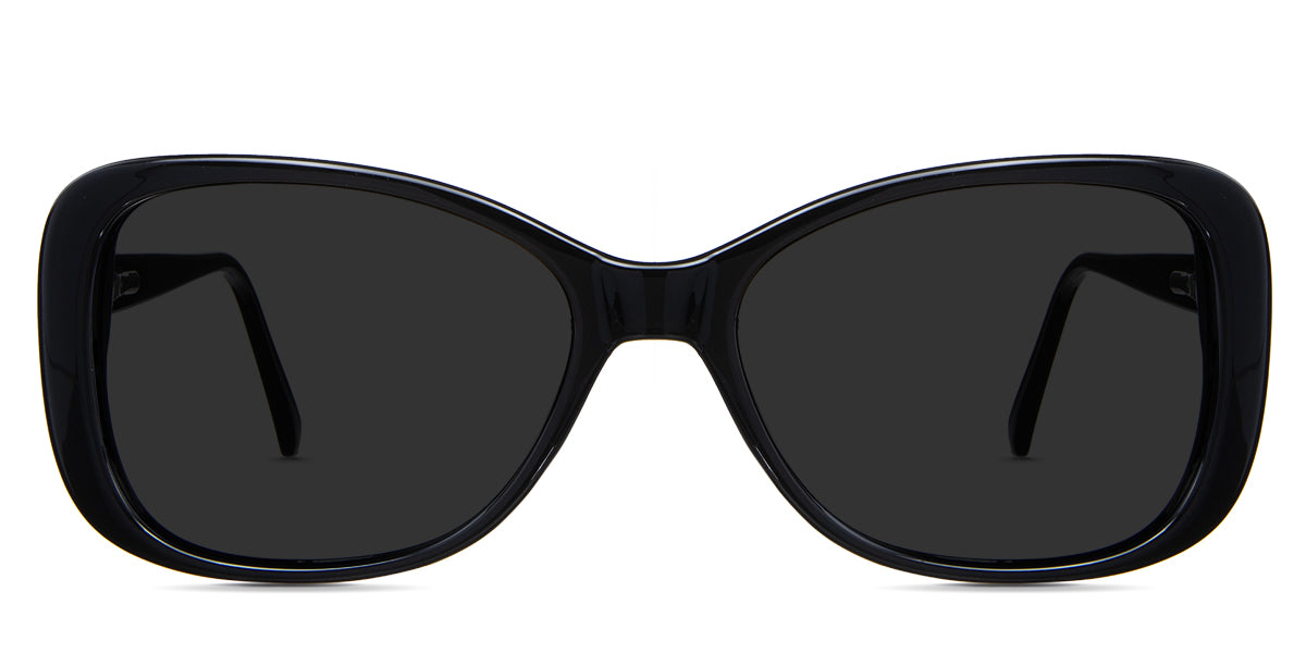Lois Black Sunglasses Standard Solid in the midnight variant - is an acetate frame with a wide viewing area and 145mm temple arm length.