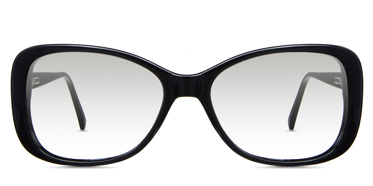 Lois Black tinted Gradient in the midnight variant - is an acetate frame with a wide viewing area and 145mm temple arm length.