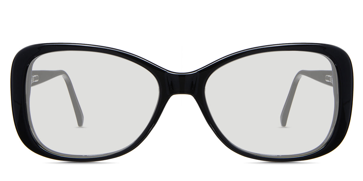 Lois Black tinted Standard Solid in the midnight variant - is an acetate frame with a wide viewing area and 145mm temple arm length.