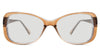 Lois Black tinted Standard Solid in the ocher variant - is a two-toned oval frame with a slim temple arm.