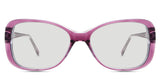 Lois Black tinted Standard Solid in the tayberry variant - is a full-rimmed frame with a narrow nose bridge and a name and size imprint inside the arm.
