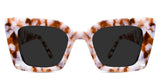 Malva Gray Polarized cat eye glasses in praline variant - it has broad arms with Hip Optical written on the right arm