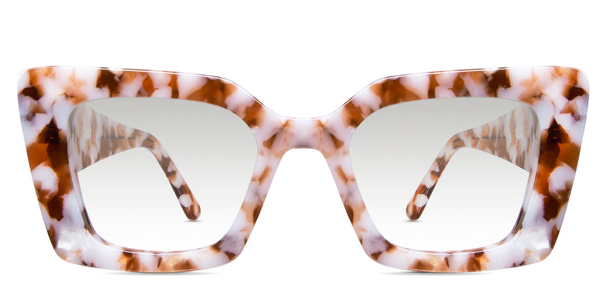 Malva black tinted Gradient cat eye glasses in praline variant - it has broad arms with Hip Optical written on the right arm