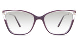 Mila black Gradient in the Biborka variant - is a cat-eye frame with a high U-shaped nose bridge and a combination of metal arm and acetate tips.