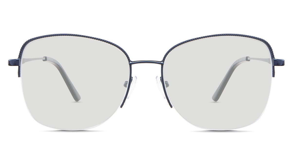 Moira black tinted Standard Solid glasses in the Marian variant - it's a metal frame with a narrow-width nose bridge and slim temples.