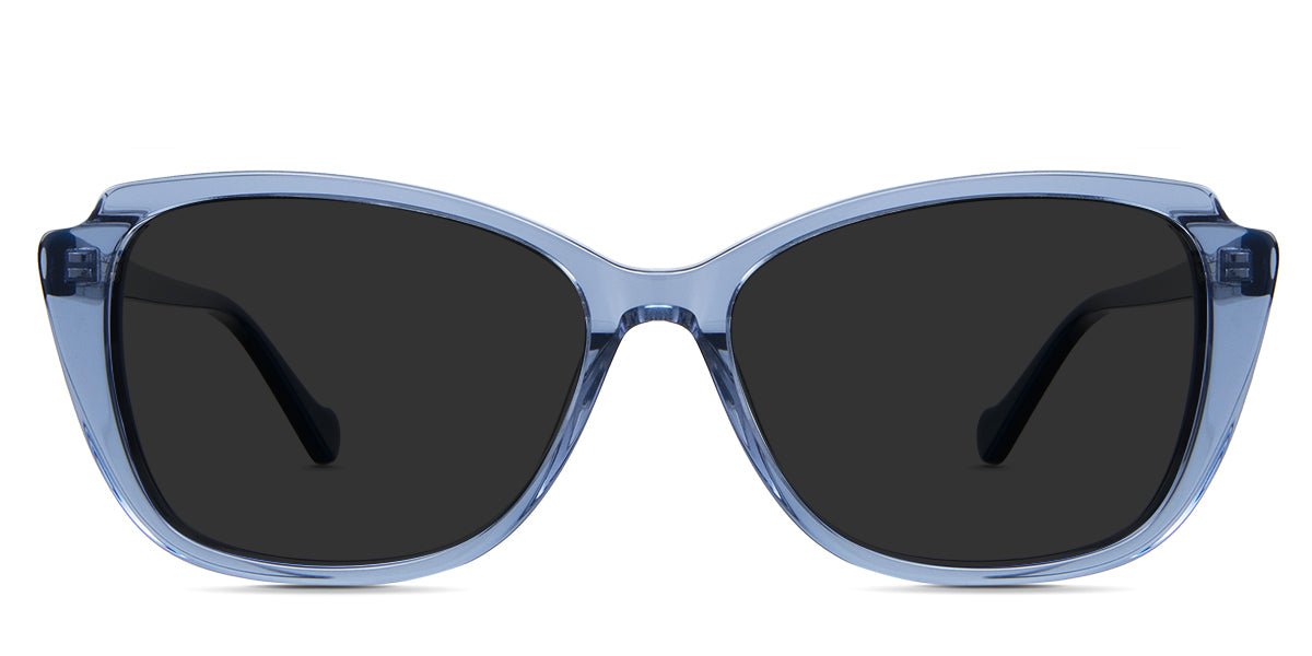 Nanu Black Sunglasses Standard Solid in denim variant - is a full-rimmed transparent frame with a U-shaped nose bridge and built-in nose pads.