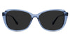 Nanu Gray Polarized in denim variant - is a full-rimmed transparent frame with a U-shaped nose bridge and built-in nose pads.