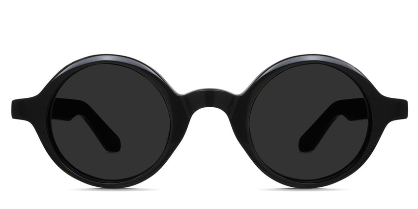 Naxo Gray Polarized in the midnight variant - it's a round frame with a U-shape nose bridge.