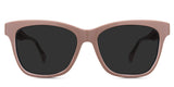 Nyla Gray Polarized in salmon variant - is a cat-eye frame with built-in nose pad and broad temple arms. 