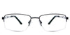 Osage Eyeglasses in cemani variant - it's a black rectangular metal rim.