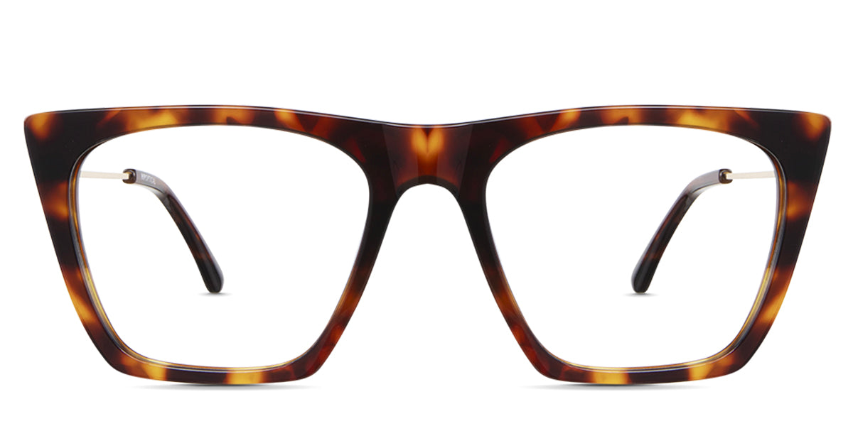Osta eyeglasses in scarlet variant - have a wide viewing lens and a flat cut on top of the rim. Cat-Eye best seller