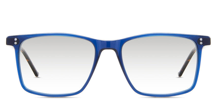 Patrick black tinted Gradient glasses in the Yale variant - it's a rectangular frame with built-in nose pads.