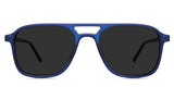Ralph Gray Polarized in the gentian variant - are acetate frames with a straight brow bar and a slim temple arm.