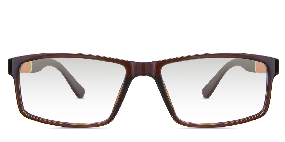 Raul Black Tinted Gradient in the Burnish variant - it's a full-rimmed frame with a narrow-width nose bridge and multi-color arm.