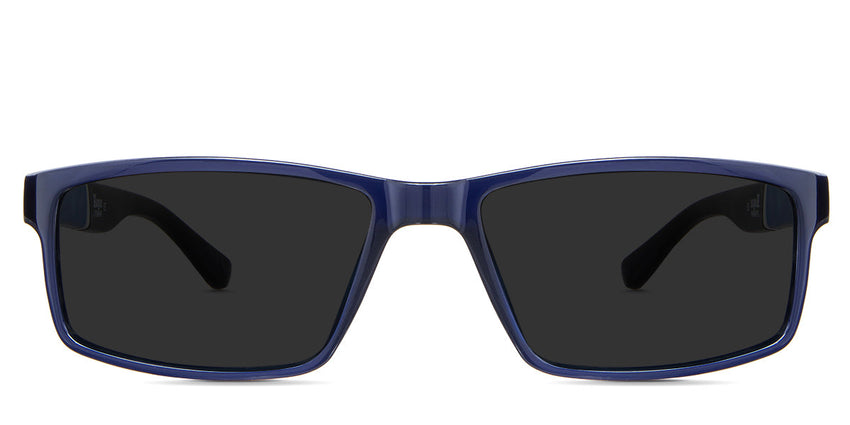 Raul Gray Polarized in the Trypan variant - is a rectangular frame with a narrow-shaped nose bridge and a thick temple.
