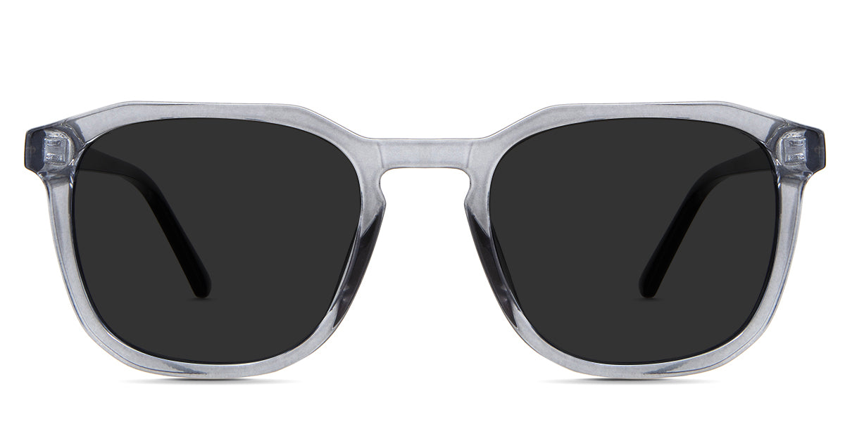 Reign gray Polarized in the Cerulean variant - it's a geometric frame with a high nose bridge and slim temples.