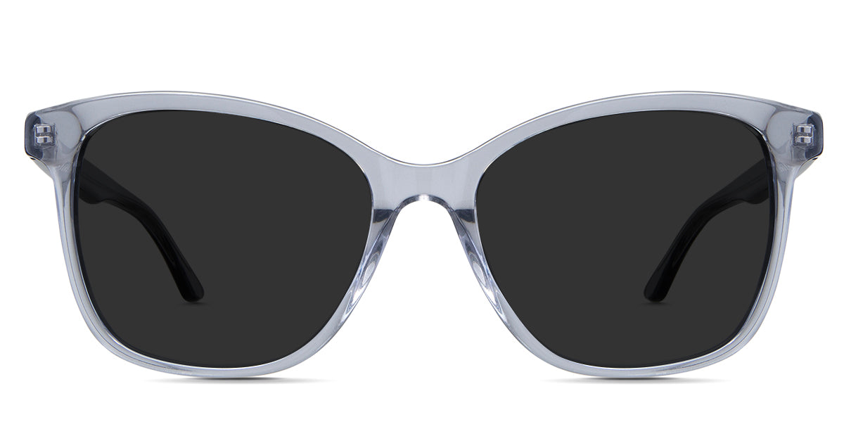 Remi Gray Polarized in the Cerulean variant - an acetate frame with a U-shaped nose bridge and a narrow frame with regular broad temples.