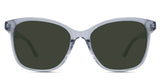 Remi Green Polarized Solid in the Cerulean  variant - an acetate frame with a U-shaped nose bridge and a narrow frame with regular broad temples.