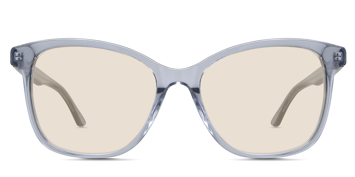 Remi Beige Tinted Standard Solid in the Cerulean variant - an acetate frame with a U-shaped nose bridge and a narrow frame with regular broad temples.