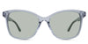 Remi Green Tinted Standard Solid in the Cerulean variant - an acetate frame with a U-shaped nose bridge and a narrow frame with regular broad temples.