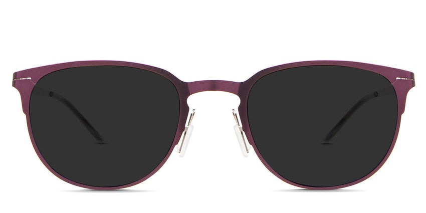 Rylee Gray Polarized in the Lychee variant - is a metal frame with a keyhole nose bridge and silicone temple tips.