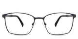 Sawyer eyeglasses in the carbon variant - is a rectangular frame in black.