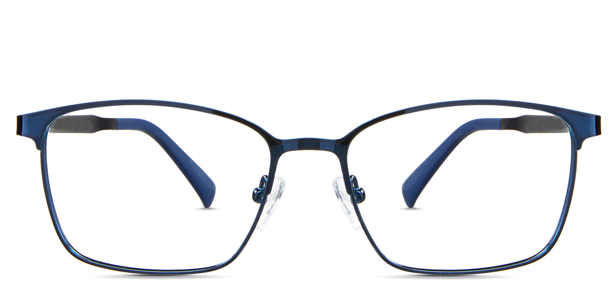 Sawyer eyeglasses in the neptune variant - it's a metal frame in color blue.